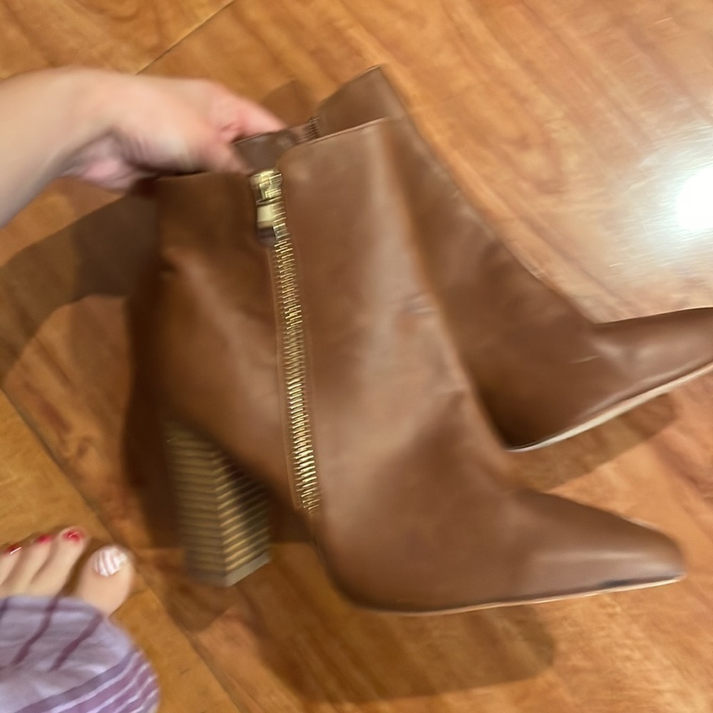 EUC WOMENS Heeled boots TAN / brown size 10 - Picture 7 of 7